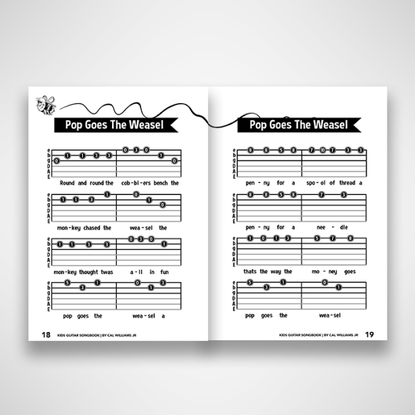 sample pages kids guitar songbook by cal williams jr