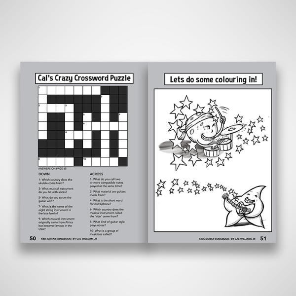 sample pages kids guitar songbook by cal williams jr